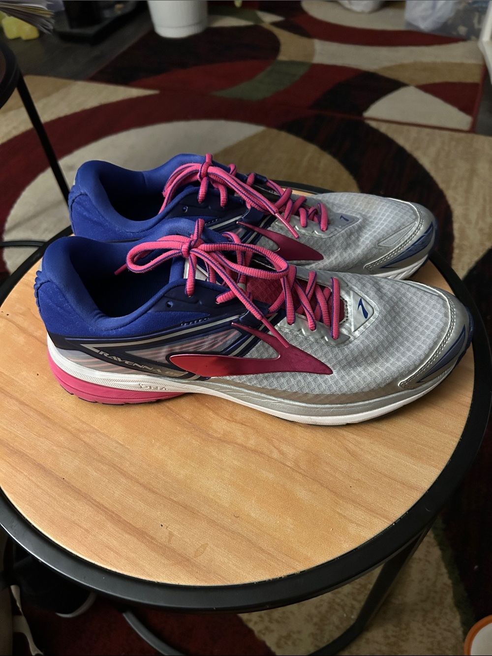 Brooks Women's Athletic Running Shoes — Gray with Pink and Blue